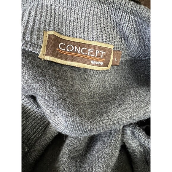 Grandpa Core Sweater Men’s Large Concept Sports Gray‎ 1/4 Zip Geometric - Picture 7 of 7